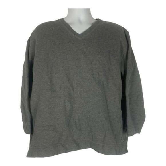 Geoffrey Beene Mens V-Neck Grey Sweatshirt L 80% Cotton 20% Polyester - Picture 1 of 5